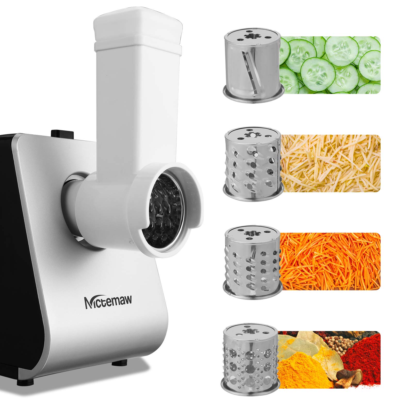 Nictemaw Hachoir à Viande Électrique 2000W - 4 en 1 Avec Fonction Saucisse, Biscuits, Salades et Découpe - Corps en Acier Inoxydable