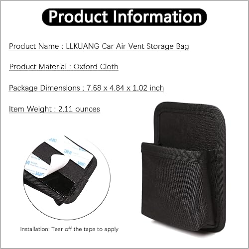 Miniatura 2 de LLKUANG Organizador de bolsa de almacenamiento para ventilación de automóvil para Toyota FJ Cruiser 2007-2021 Bolsa organizadora de monedas de coche
