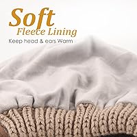 Vista 54 de FURTALK Gorros de invierno para mujer, con forro polar, gorro de punto holgado y cálido, gorro de esquí Gris claro