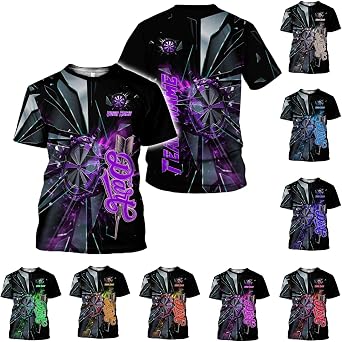 Personlized Dart Shirt for Men & Women, Dart Team Jersey, 3D Dartboard Polo Shirt, Funny Dartboard T-Shirt S-5XL Sizes