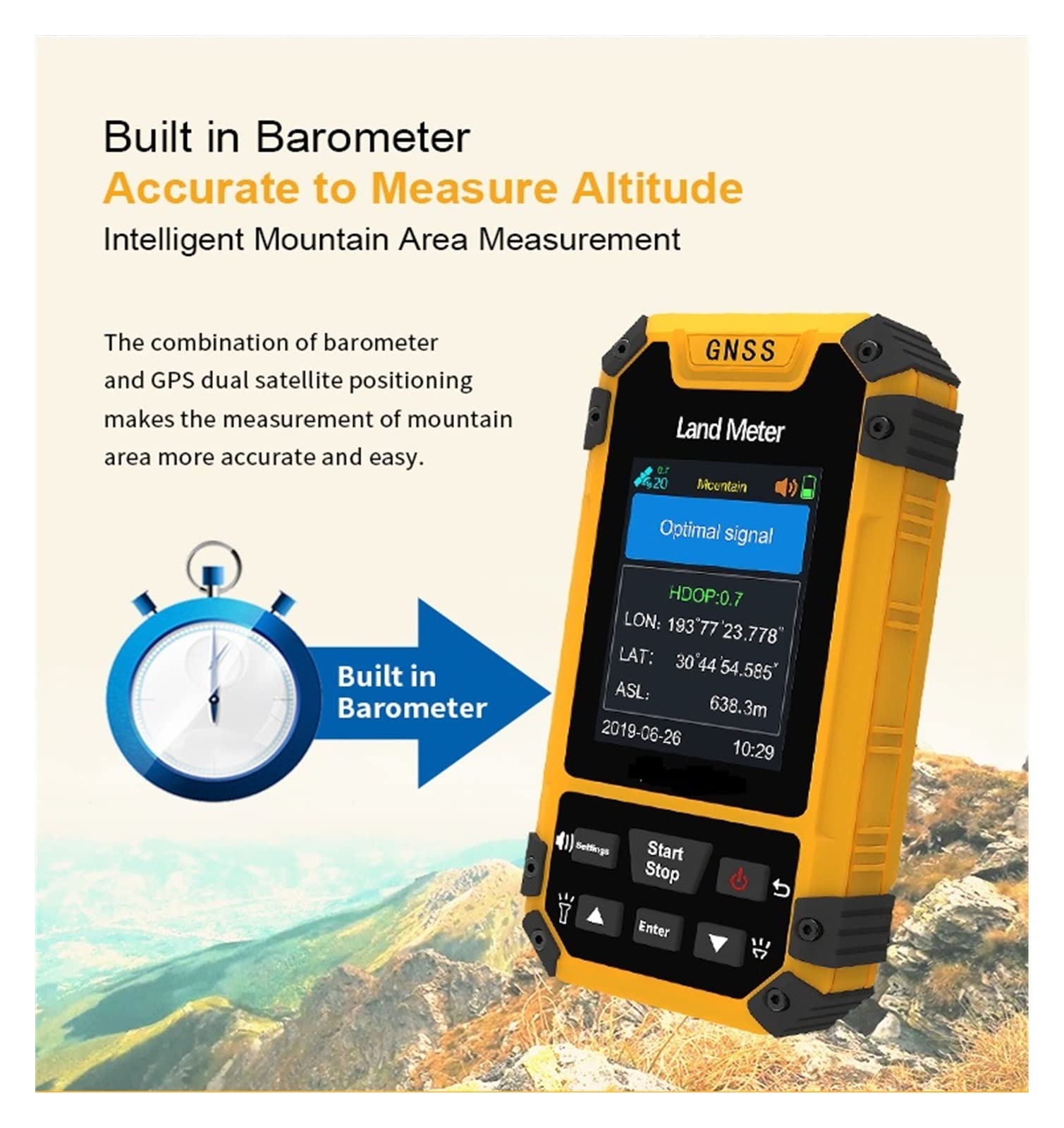 Mesure De Zone De Récepteur GNSS Professionnel De Machine D'arpentage De Mètre De Terre De GPS D'écran De La Couleur S4(S3 Version)