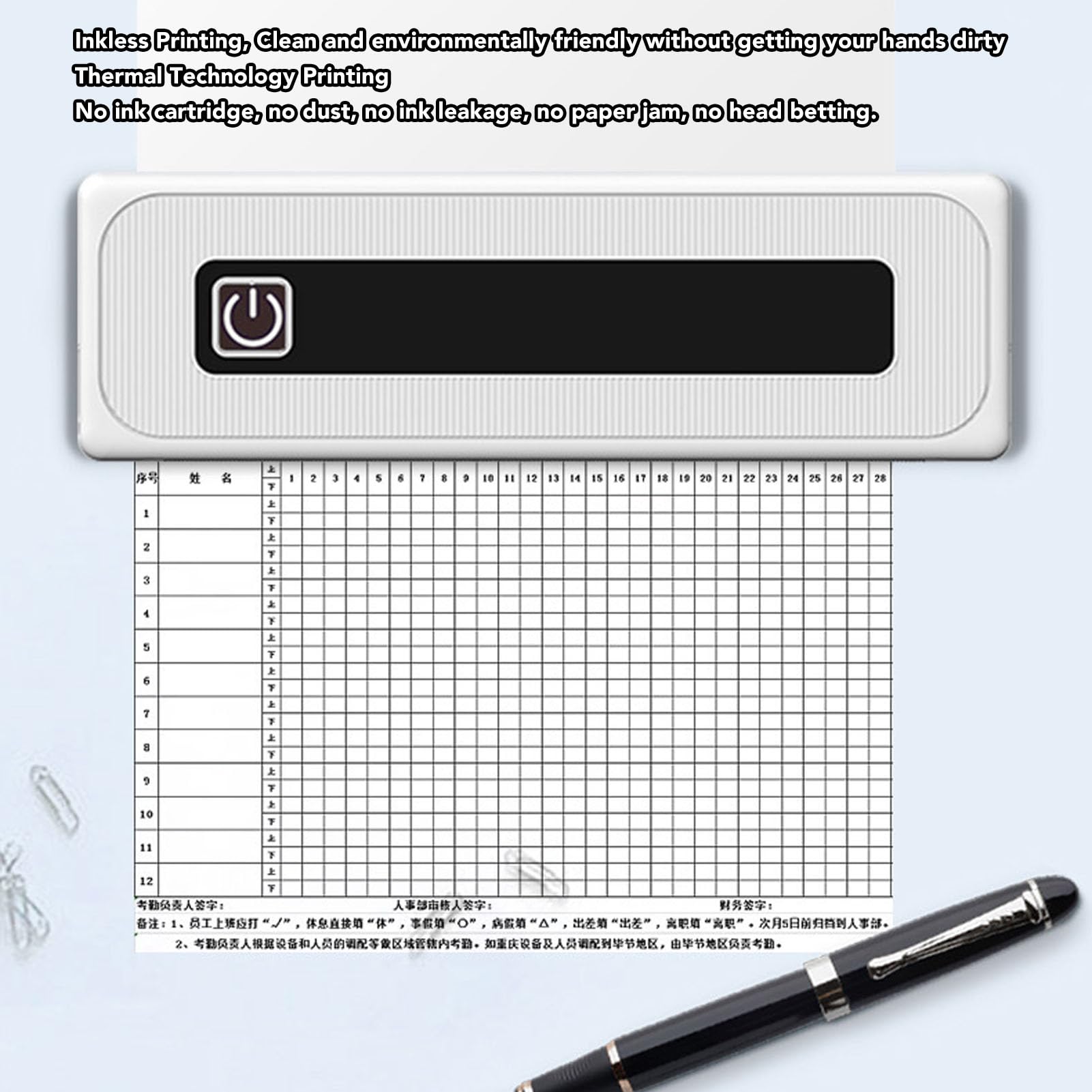 Jectse Impresora Portátil Inalámbrica para Viajes, Control APP Impresora Térmica Bluetooth para Android & iOS, Soporta 8.5 X 11 US Carta, 2.24/3.15/4.41 pulgadas Tamaños de papel