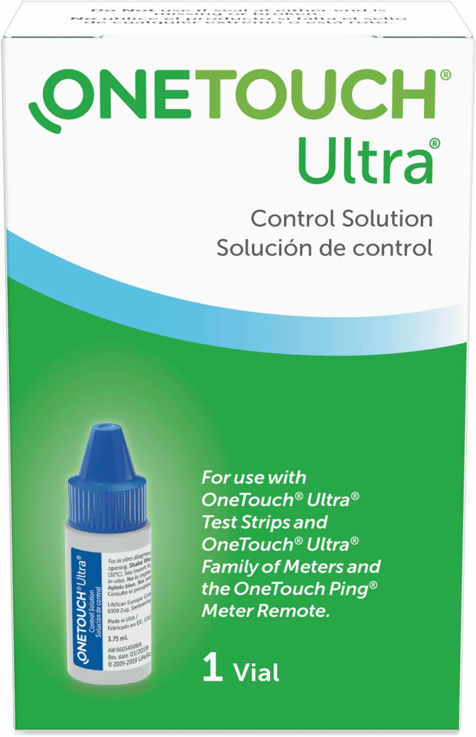 Ultra Control Solution for Blood Glucose Meters, Test Strips - 0.126 Fl Oz