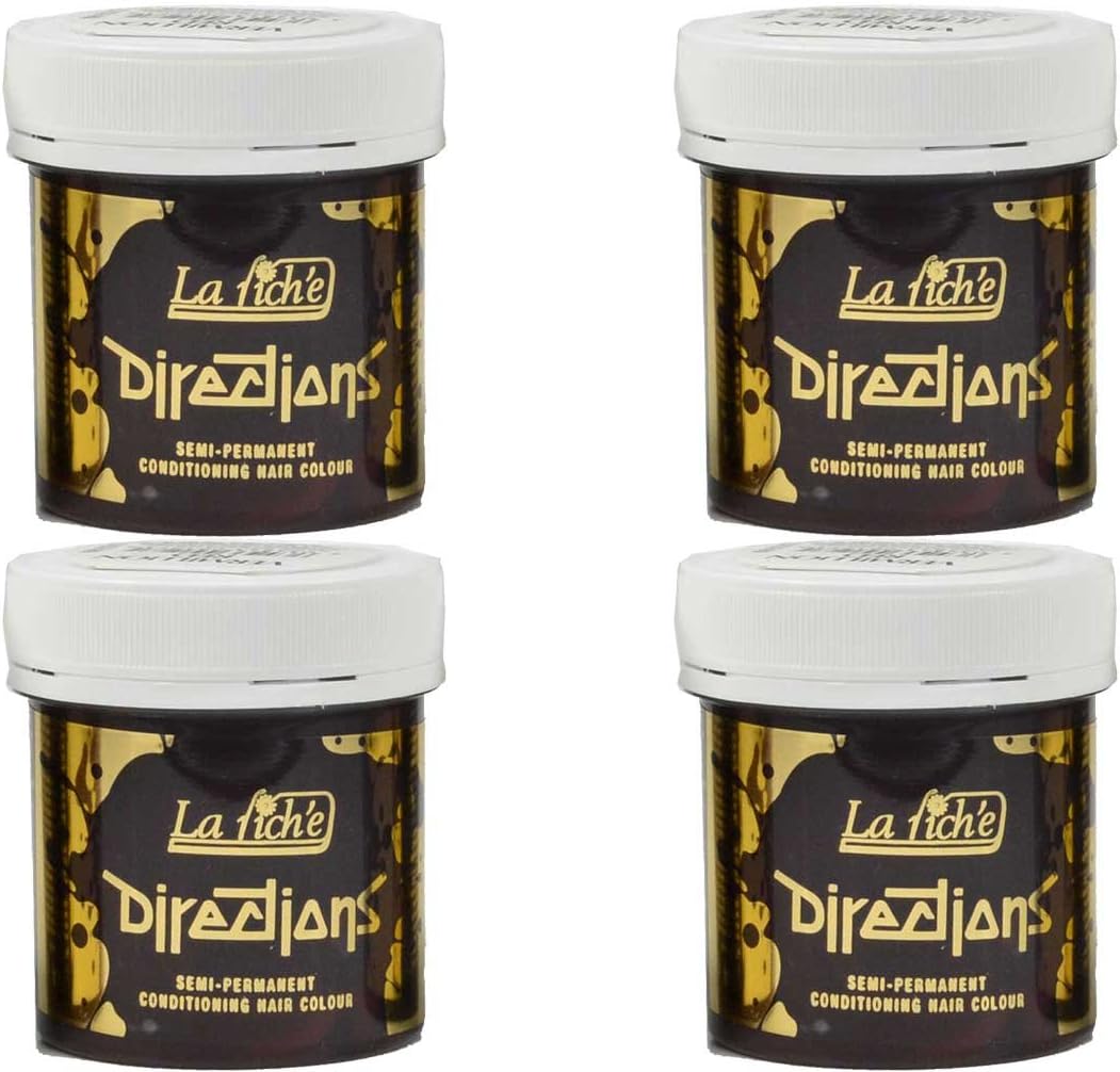 4 X La Riche Directions Semi-Permanent Hair Color 88ml Tubs – Vermillion Red