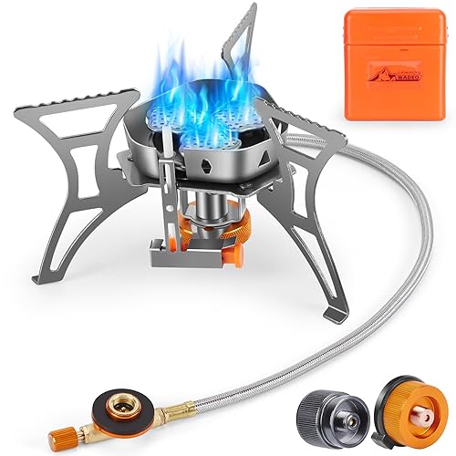 WADEO 6800W Windproof Camping Stove, Backpacking Stove with Piezo Ignition