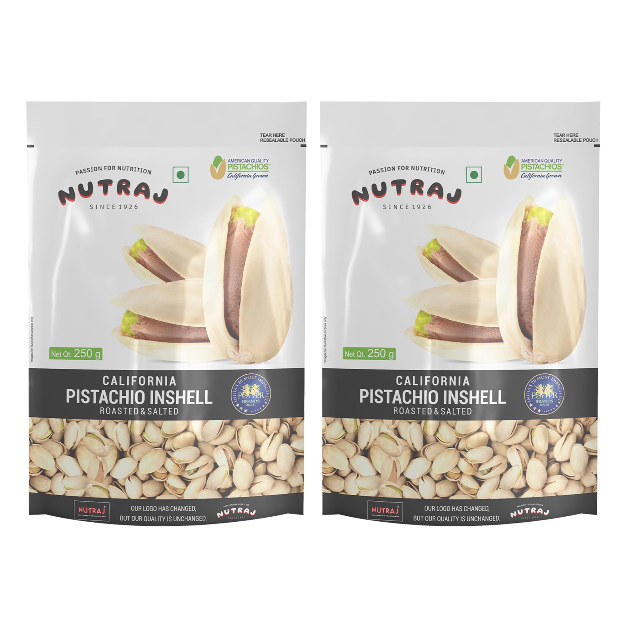 Nutraj California Roasted & Salted Pistachios 500g (2 x 250g), Premium Healthy Pista - Rich in High Proteins, Fibers & Anti-oxidants, Low Cholesterol