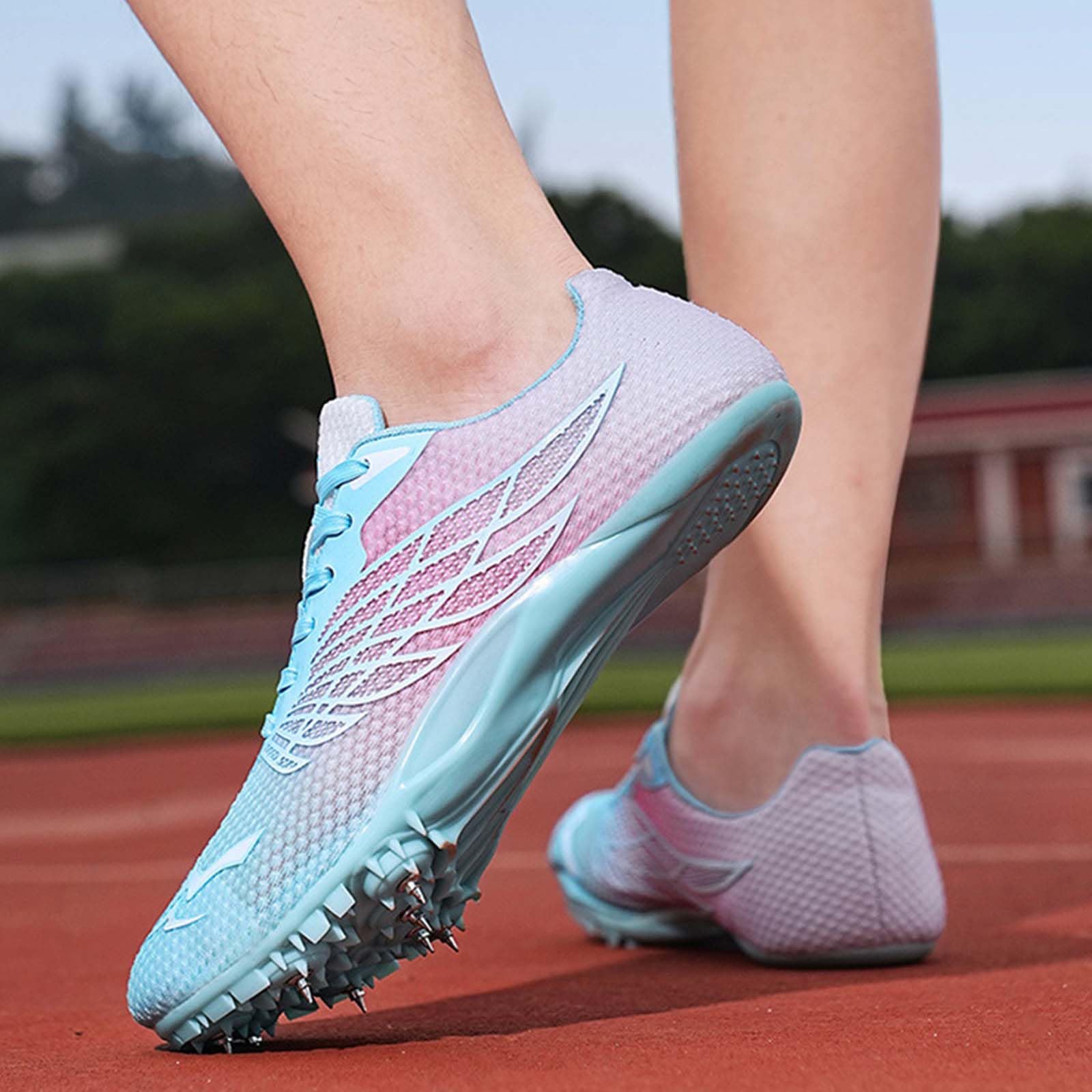 Zapatillas De Atletismo con Clavos para Hombres, Zapatillas De Pista Y Campo Transpirables Ligeros Zapatos de Entrenamiento atléticos Unisex