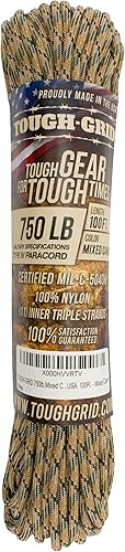Miniatura 38 de TOUGH-GRID - Cuerda paracaídas de 340 kg, cuerda paracaídas 100% nailon Mil-Spec tipo IV utilizada por el ejército de Estados Unidos, ideal