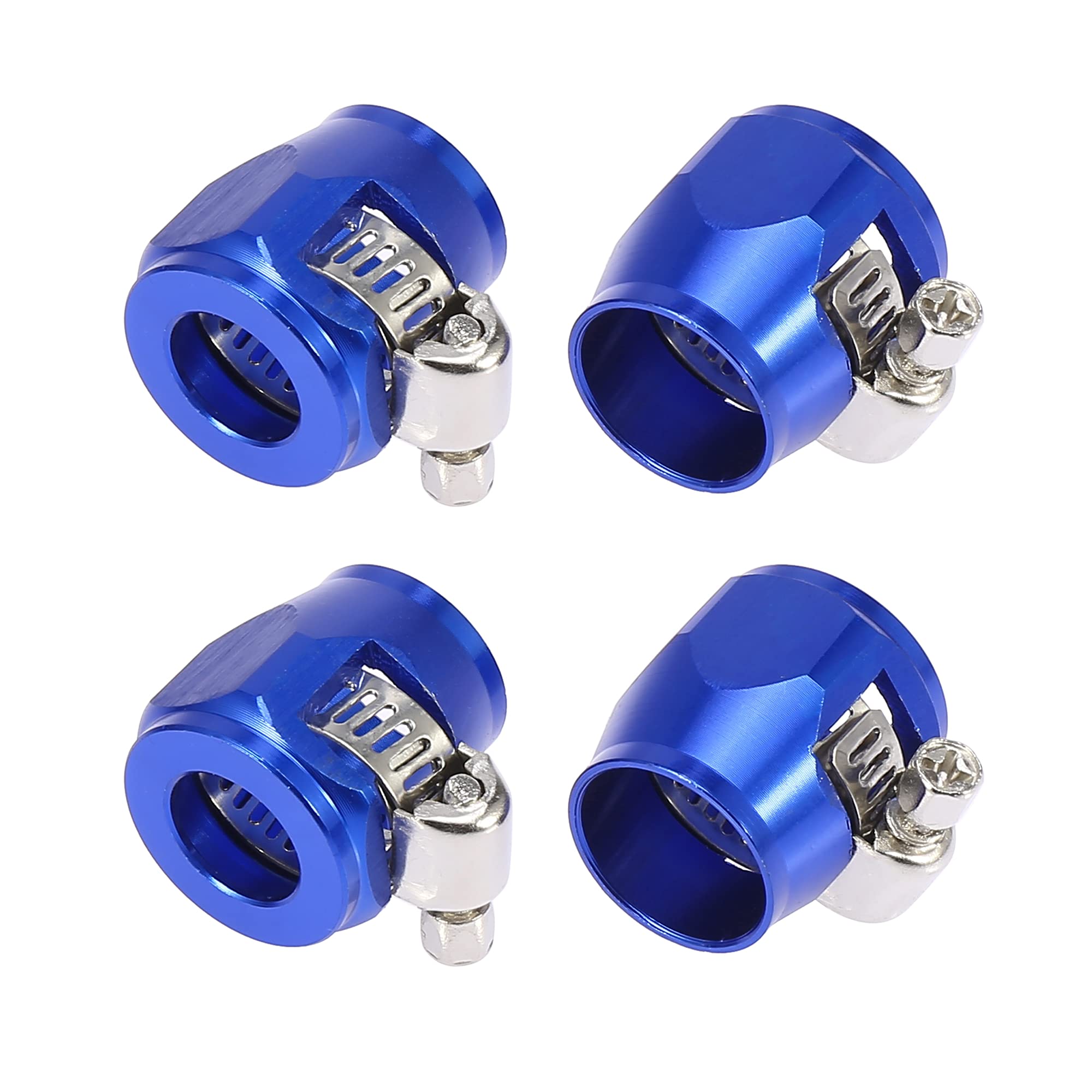 Abrazadera AN8 flexible con acabado hexagonal azul para mangueras de coche 7