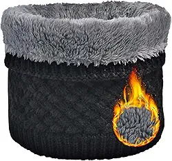 Aquecedor de pescoço de inverno forrado com lã polaina de pescoço cachecol grosso para mulheres e homens