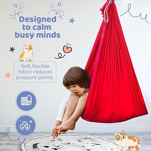 Miniatura 23 de Columpio de terapia para niños con necesidades especiales (hardware incluido) Acurrucarse columpiarse Abrazar interior exterior hamaca ajustable