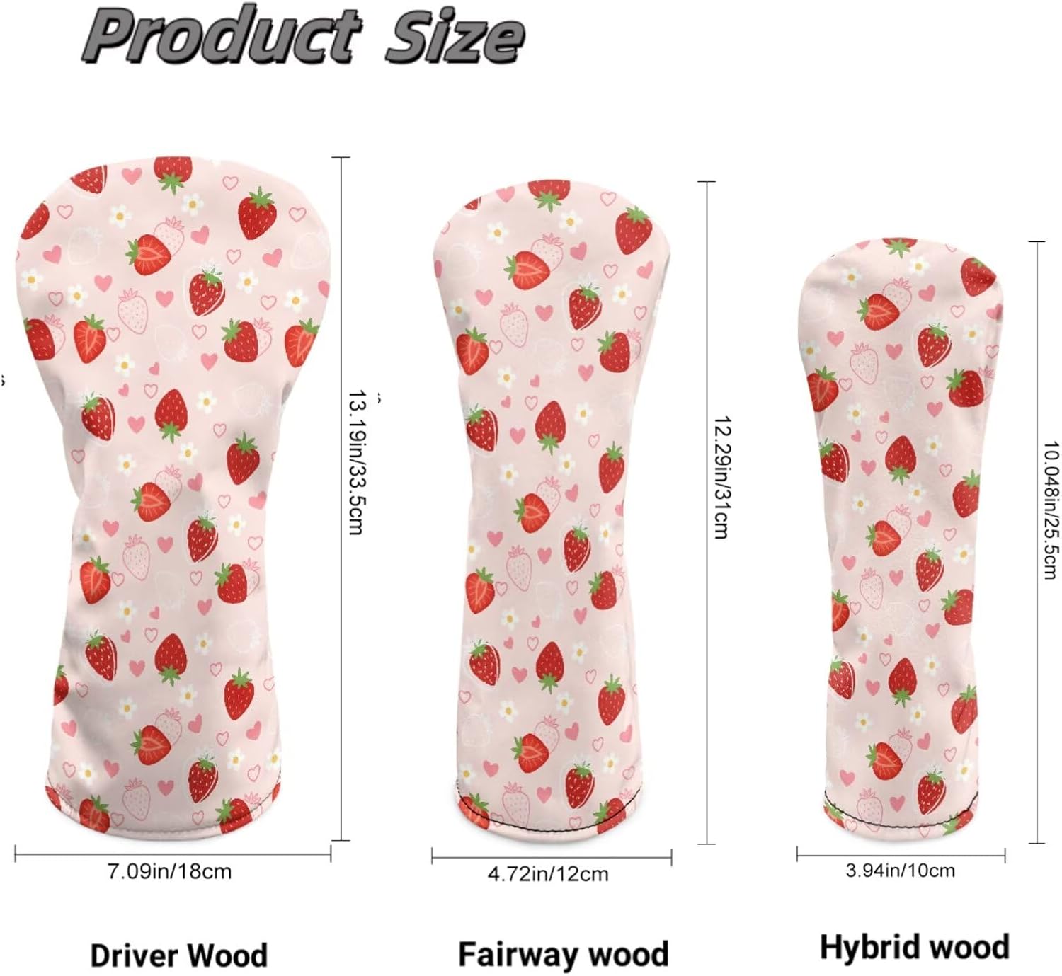 Pensura Golf Club Headcover for Driver Fairway Wood Hybrids Head Cover Set, PU Leather Design