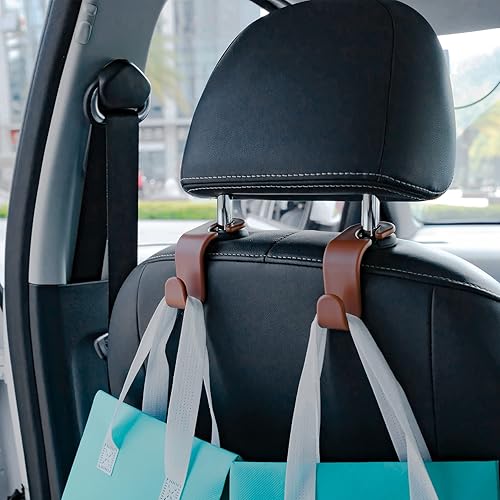 Miniatura 5 de GaRhomxy Gancho para reposacabezas de asiento de automóvil, gancho oculto para reposacabezas de automóvil, paquete de 4 ganchos organizadores