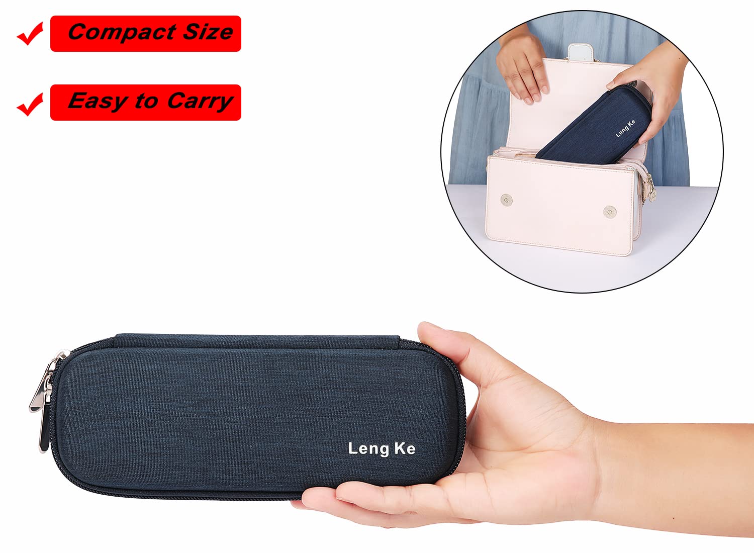 JAKAGO EVA Compact Insulin Cooler Travel Hard Case,Lightweight and Durable Diabetic Small Storage Travel Packs for Insulin Pens & Needles with 2 Ice Pack (Blue) - Image 4