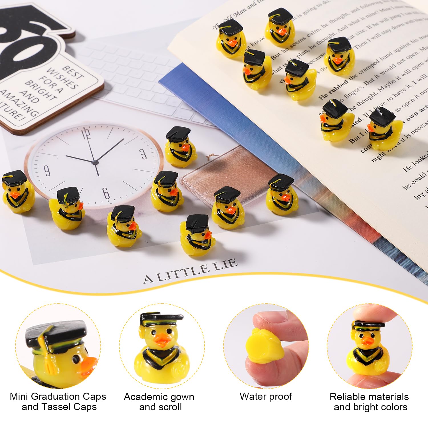 Miniature Ducks 80 Mini Resin Ducks With Graduation Caps - Tiny ...
