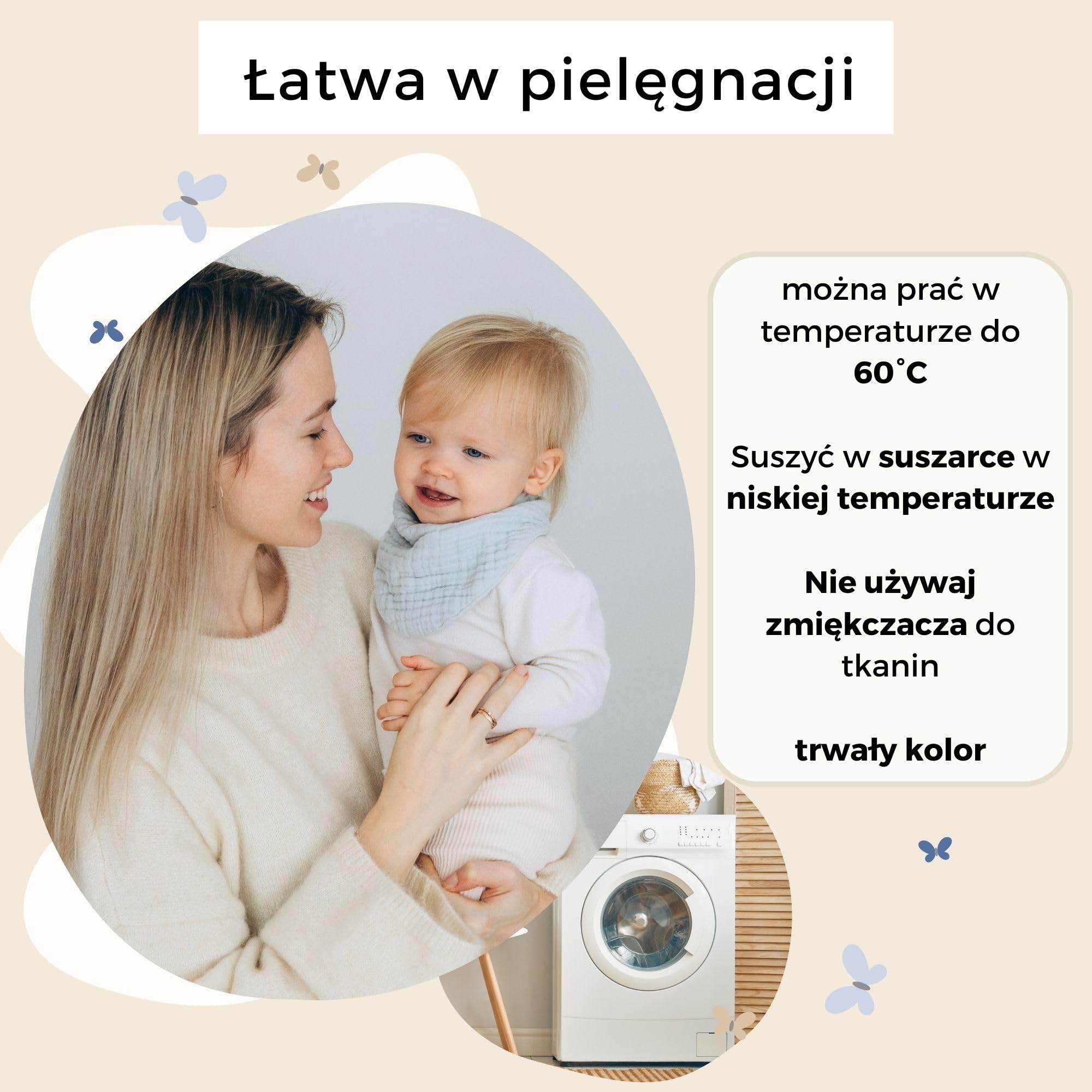 Śliniaki dla Niemowląt miękka tkanina muślinowa GOTS (Bawełna organiczna) | Bandany Noworodków + Dziecięce, Trójkątne Szaliki - chusta trójkątna niemowlęca zima + lato