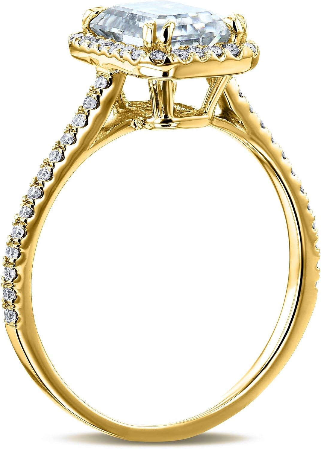Kobelli 1.75ct Emerald Moissanite & Lab Diamond Halo Ring
