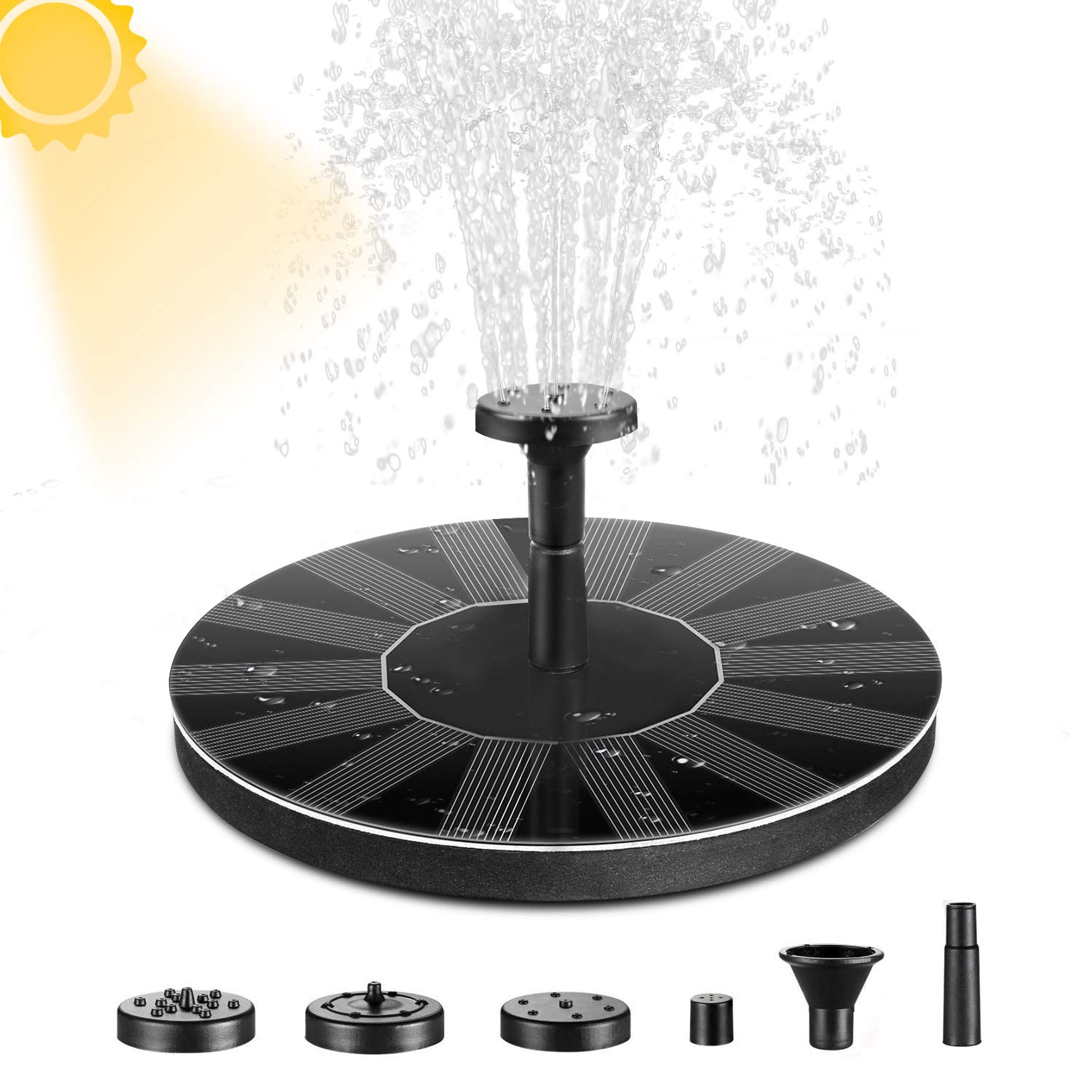 Buy Winkeyes Solar Water Fountain Pump, 1.4W Circle Solar Powered