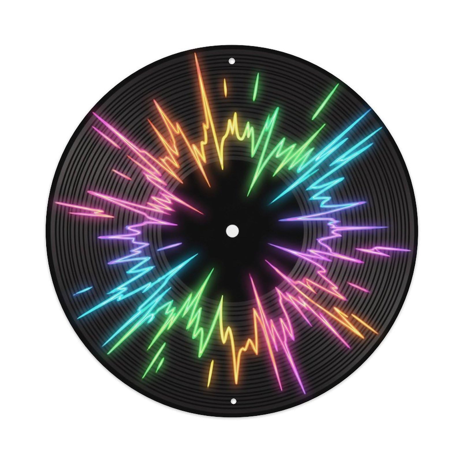 Colorful Music Vinyl Records Erupt Color Flash Metal Tin Sign