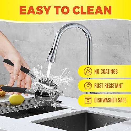 Miniatura 7 de SHIKORI Exprimidor de limón, exprimidor manual grande y resistente para limón, exprimidor de cítricos de acero inoxidable, exprimidor de lima