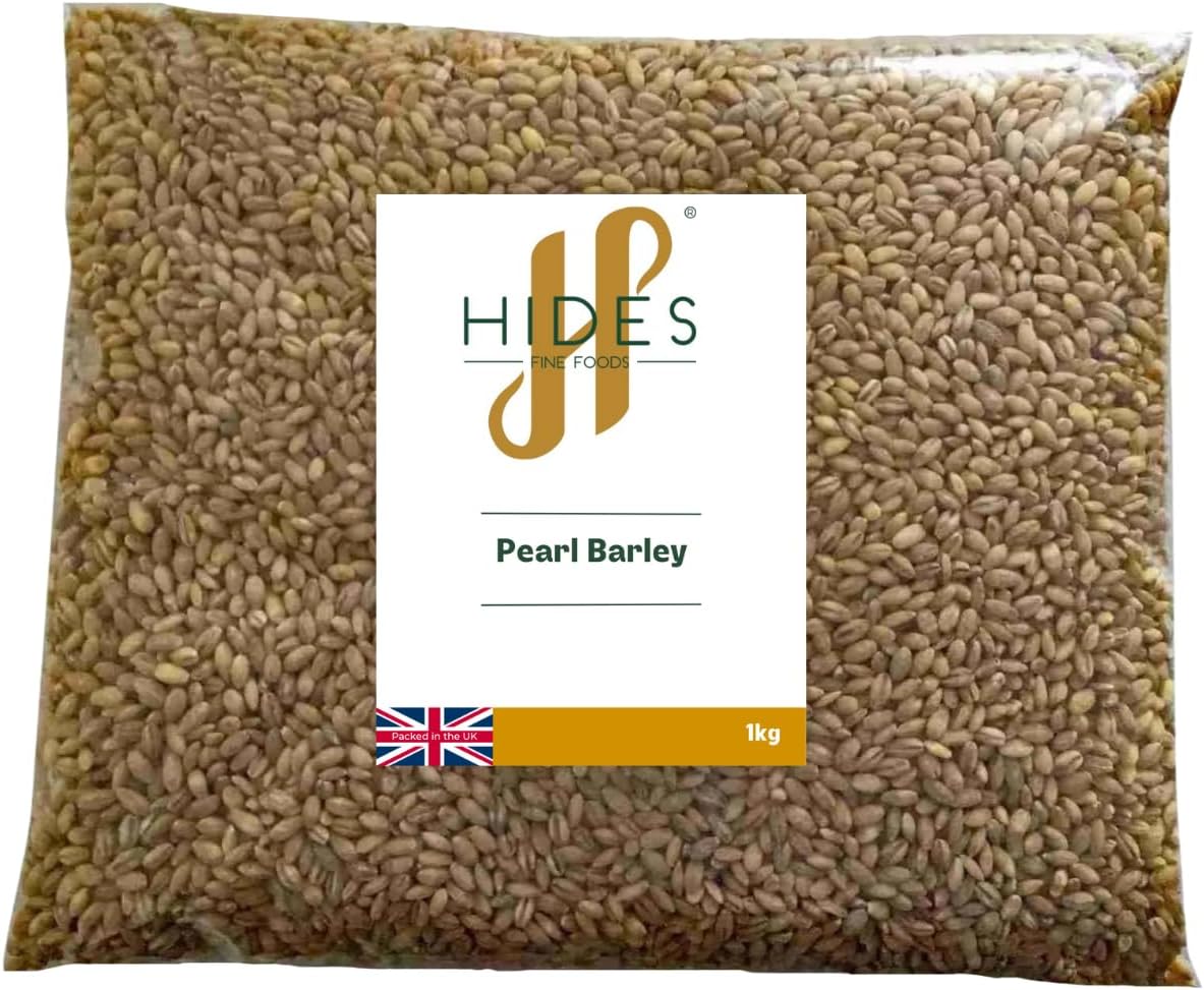 Hides Fine Foods - Pearl Barley 1kg - GMO Free - Suitable for Vegetarians - Soups - Casseroles - Curries - Salads - High Fibre - Good Source of Antioxidants