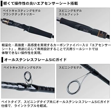 Daiwa Bass Rod, Spinning/Bait, 2-Piece Model, Rebellion, Various