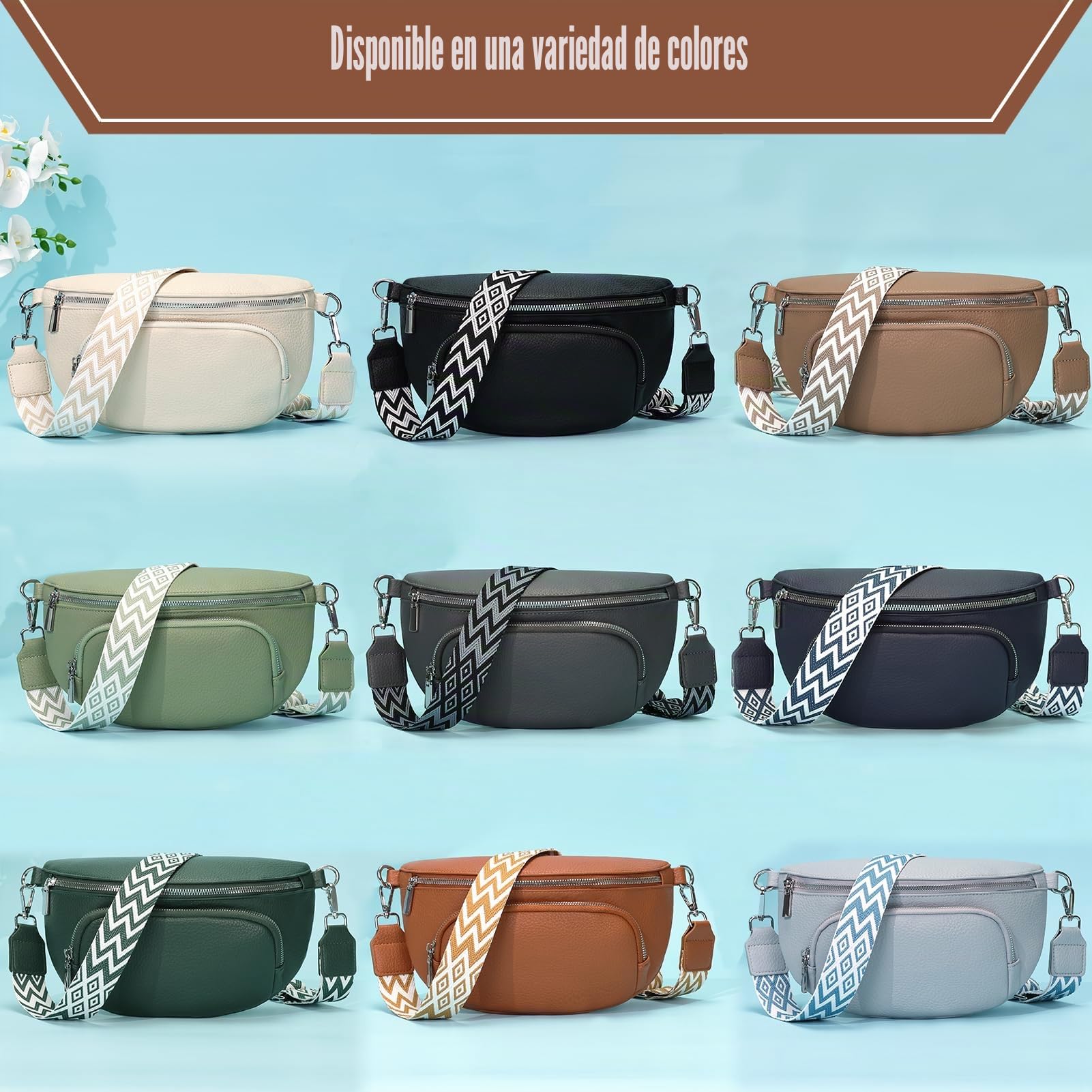 Rorimyth Riñonera Mujer Verde Oscuro Bolso Cintura Mujer Bolso Bandolera