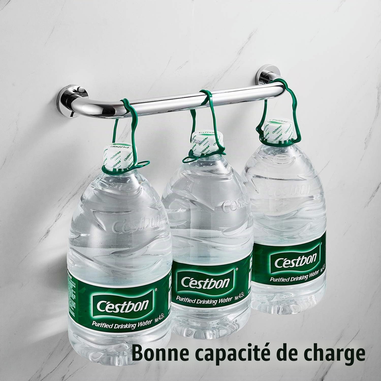 Bras de douche Barre d'appui pour salle de bain Main courante de sécurité antidérapante Poignée murale pour baignoire Barres coulissantes de toilette Laiton chromé poli (40 CM)