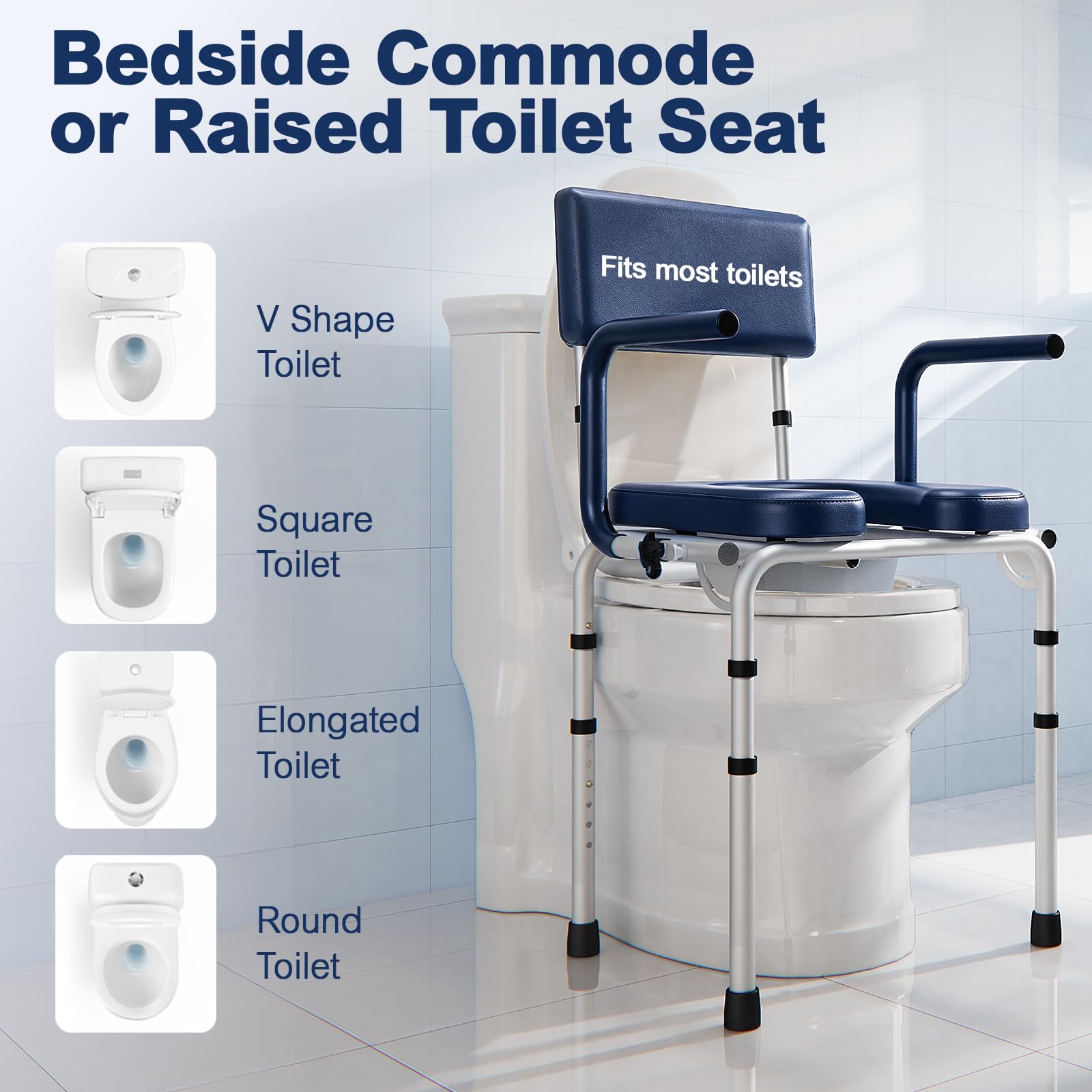 Portable Bedside Commode for Seniors - FREE SHIPPING -8