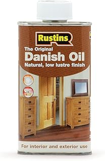 Rustins Danish Oil 250ml - Rich, Natural Glow - Enhances Wood Grain Beautifully, Professional-Grade Finish, Easy DIY Application