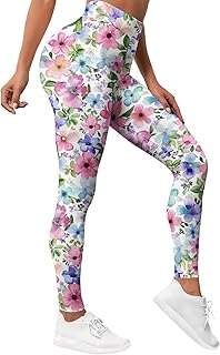 PAGYMO Printed Leggings for Women Patterned Crazy Cute Graphic Design High Waisted Workout Athletic Gym Running Yoga Pants