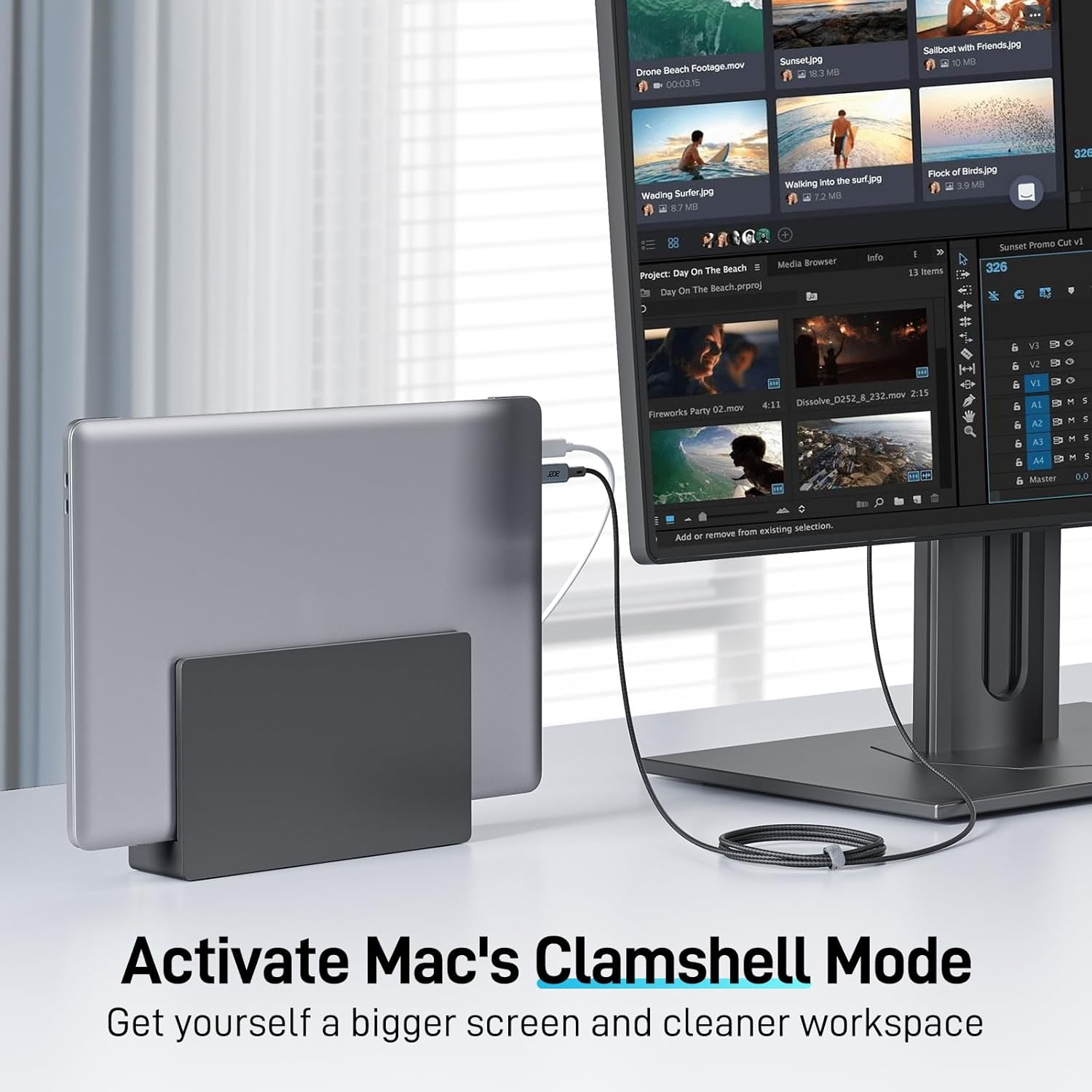 A person giving a presentation using a laptop connected to a large screen via the USB-C to HDMI cable.