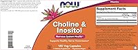 Vista 3 de Now Choline & Inositol, 180 Cápsulas Vegetarianas