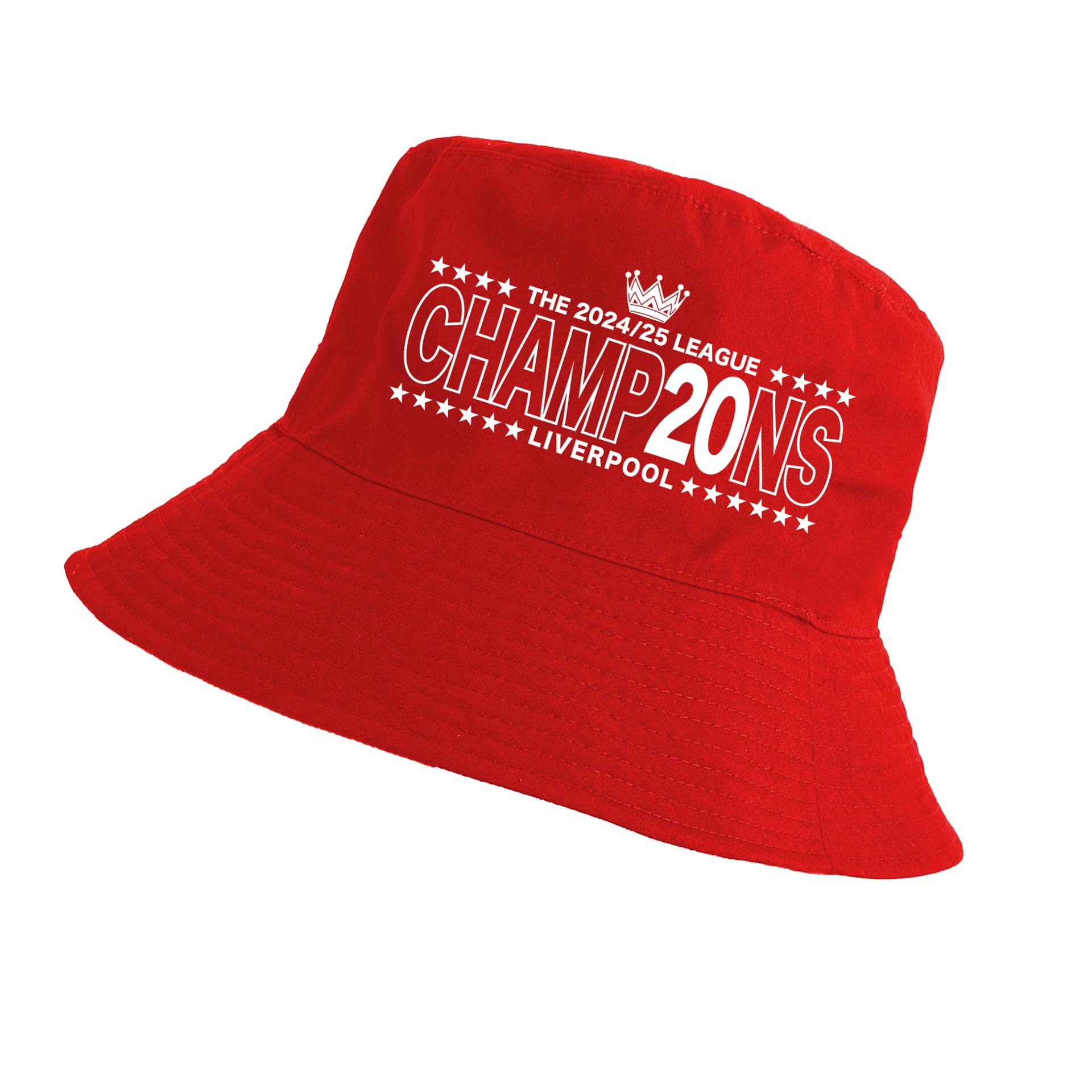 Liverpool Champions Bucket Hat 20 Times 2024-2025 Red or Pink - Adult Size (UK, Alpha, One Size, Red)