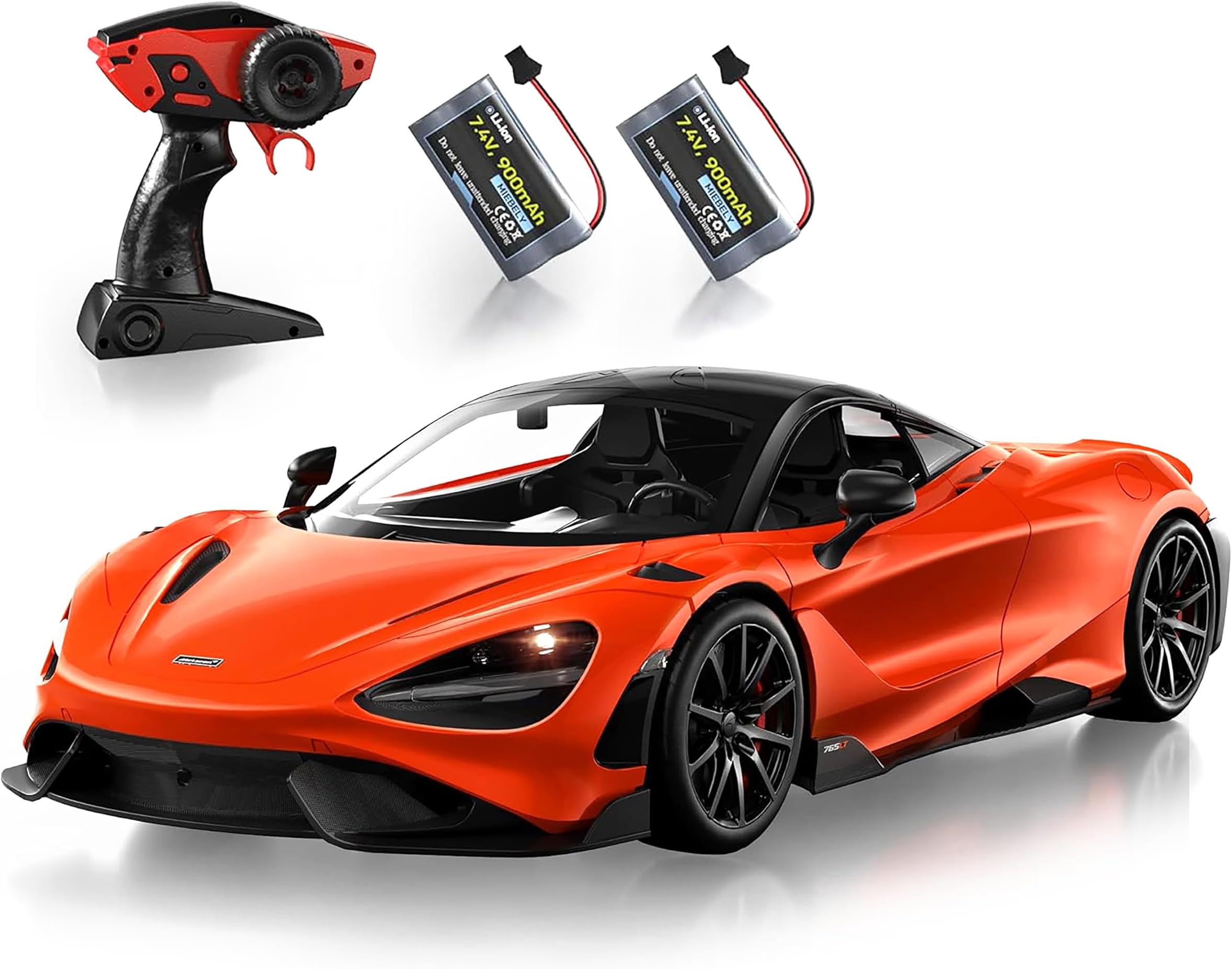 MIEBELY Remote Control Car, McLaren Rc Cars Officially Licensed 1/12 Scale 7.4V 900mAh Toy Car with 12km/h Fast Model Car Headlight for Adults Kids Boys Age 6-12 Year Birthday Ideas Gift Orange