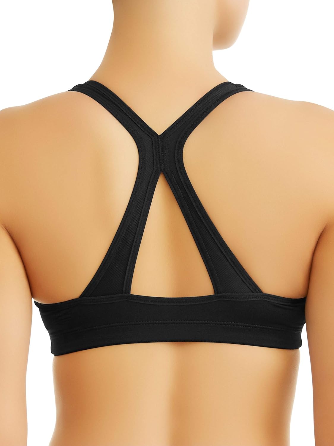 Athletic Works Womens Front Close Plunge Sportsbra, Black, 34A