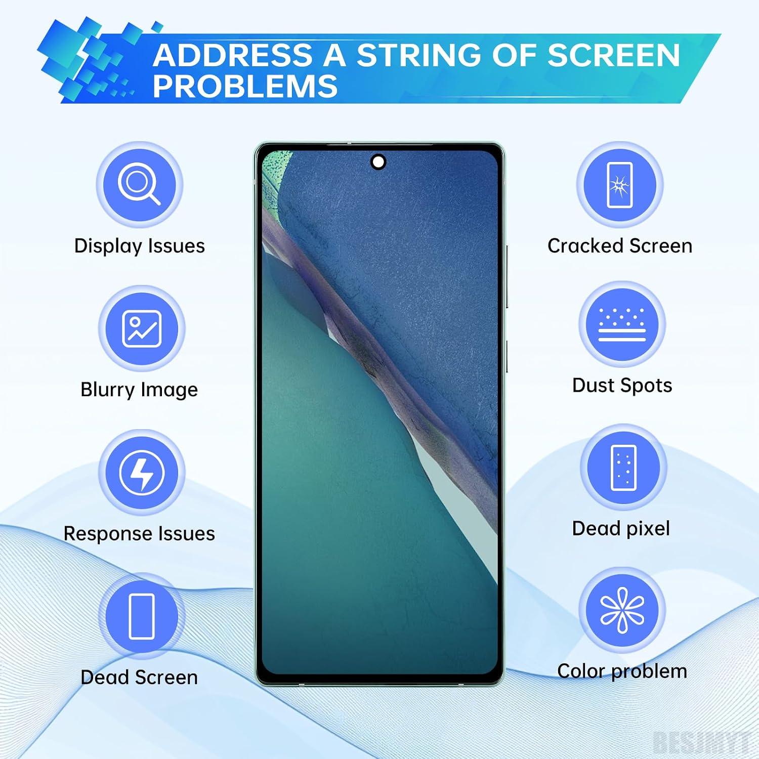for Samsung Galaxy Note 20 5G OLED Screen Replacement with Mystic Green Frame OLED Display Touch Digitizer Full Assembly Fix Glass with Repair Tools Kit SM-N981U SM-N981U1