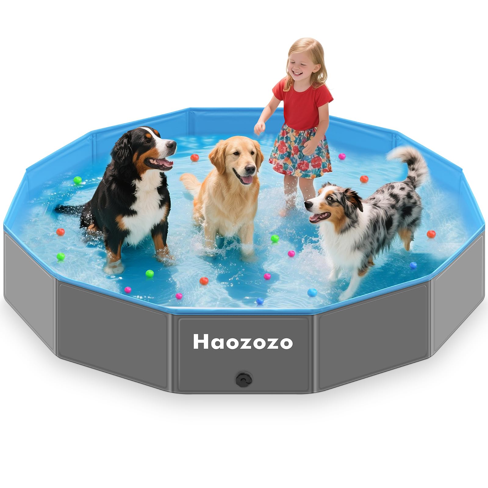 Piscine pour Chien, Bassin Renforcé pour Grands Chiens en PVC Durable, Piscine Pliable Sécurisée Antidérapante pour Chien - Faltbare Schwimmbecken Hund Planschbecken (160x30 cm)