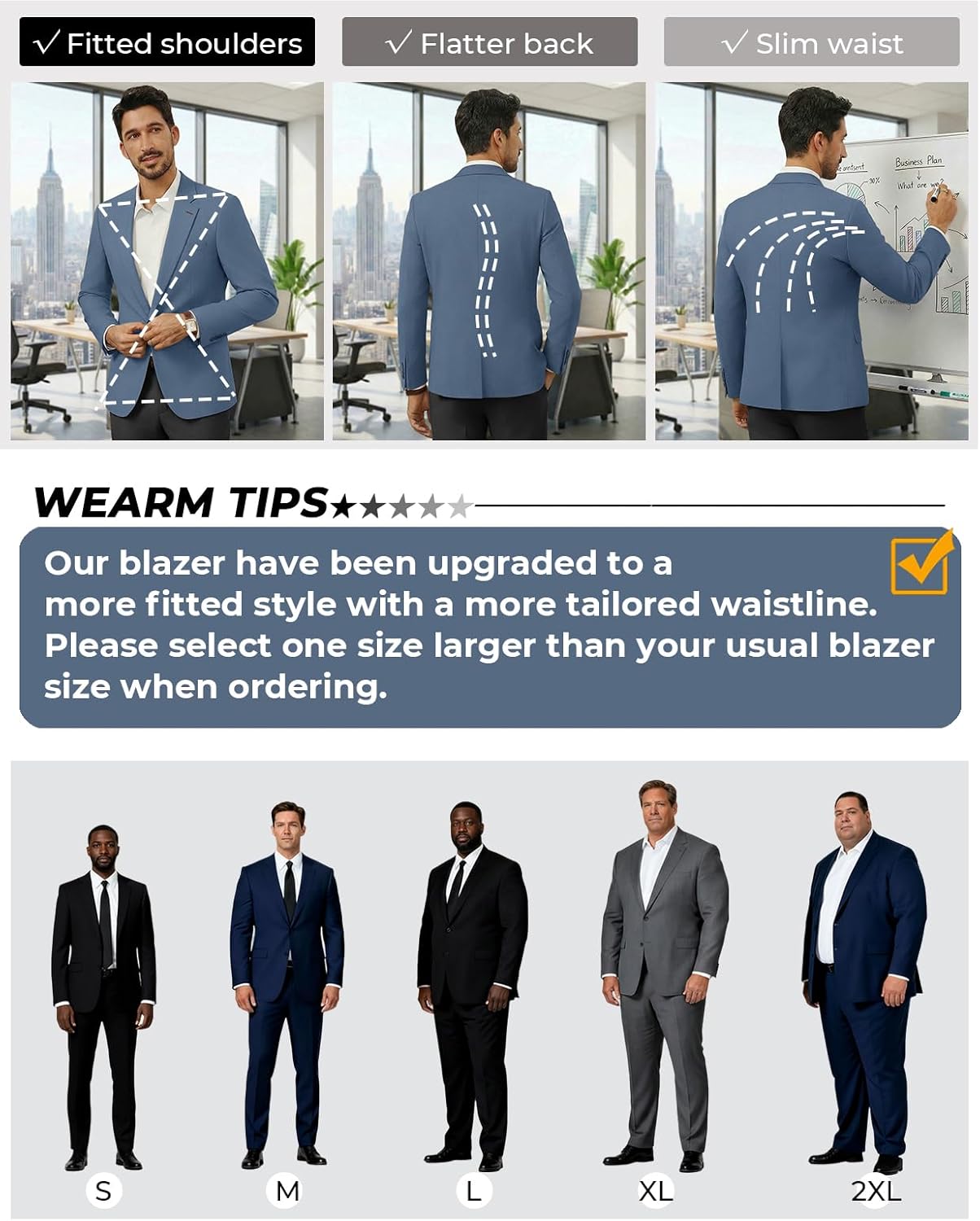 PJ PAUL JONES Men's Casual Blazer One Button Lightweight Sport Coats Solid Notched Lapel Suit Jackets - Image 6