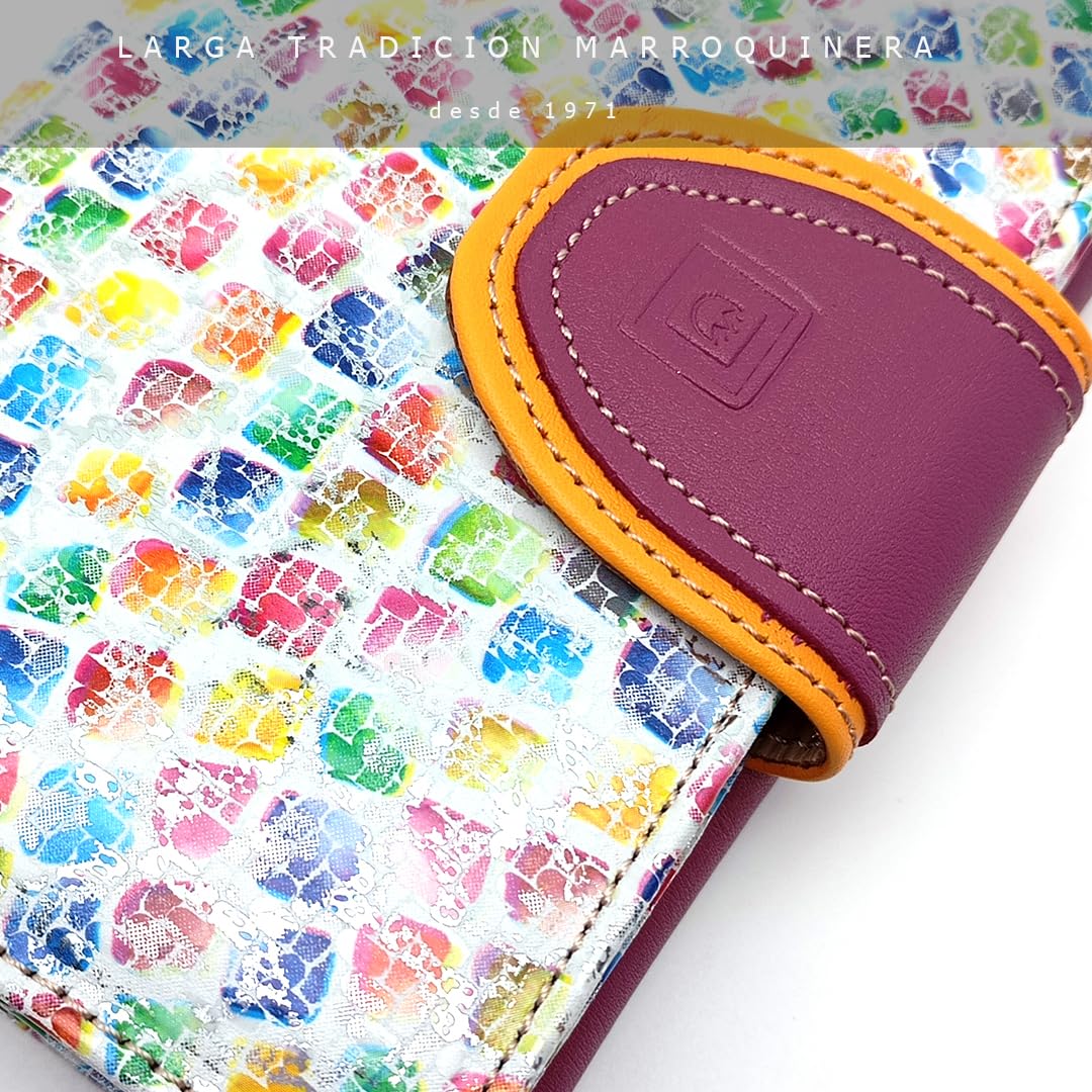Cartera de Mujer en Piel Grande - Hecho a Mano - RFID - 39716 Multi