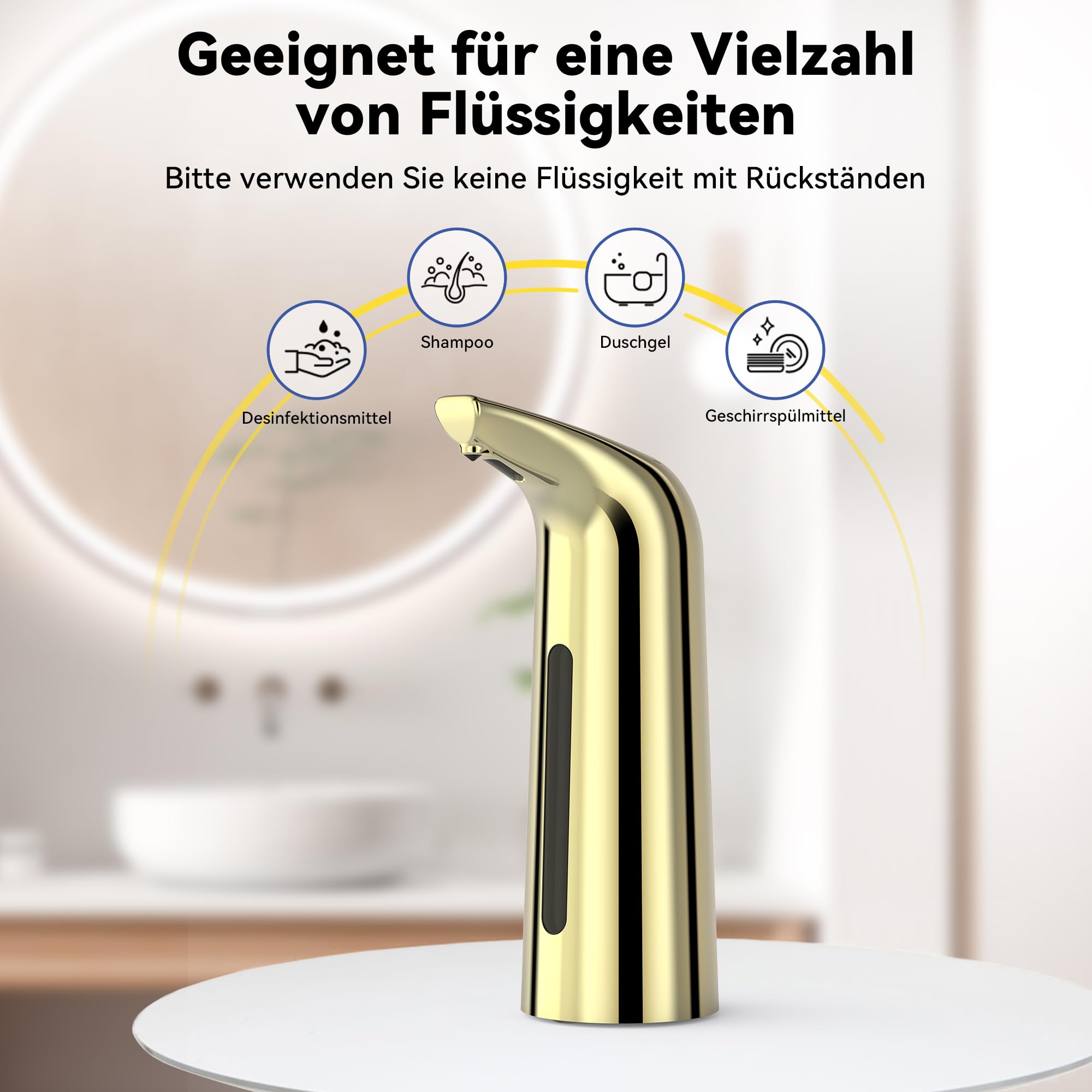 Dispensador automático de jabón sin contacto, 400 ml, para cocina y baño