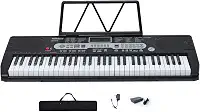 VEDO Teclado Eletrônico 61 Teclas - Piano Digital Portátil com Suporte para Partituras, Ideal para Iniciantes, Crianças e Adultos, Teclas Sensíveis ao Toque e Iluminadas, 200 Ritmos, 70 Músicas Demo