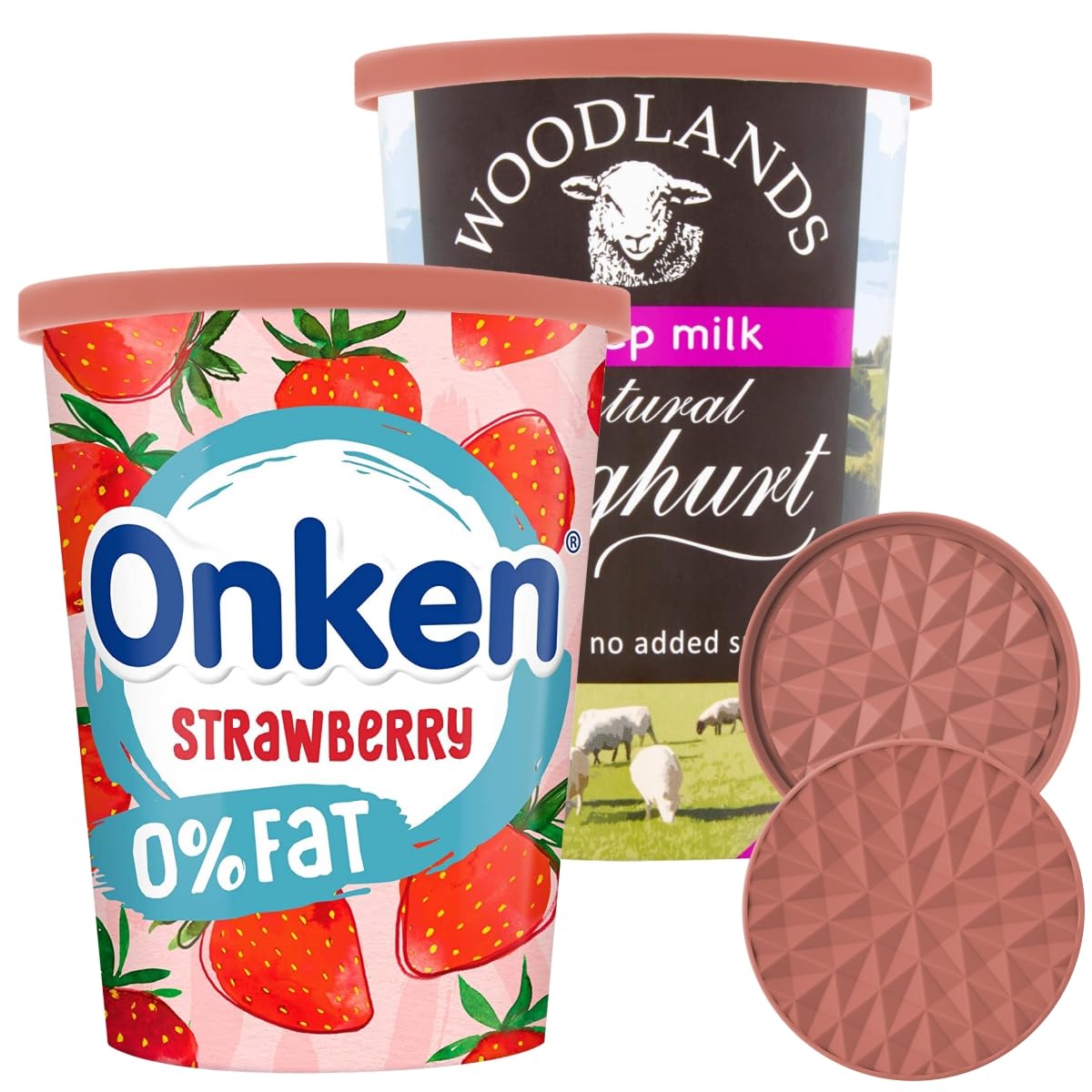 Wingcases Mehrweg Silikon große JoghurtDeckel 500g(2er-Set, Rot) Reversibel zu Untersetzern Design, Behalterdeckel passt für Joghurt, Joghurtbecher, Glasabdeckung, Untersetzer für Gläser