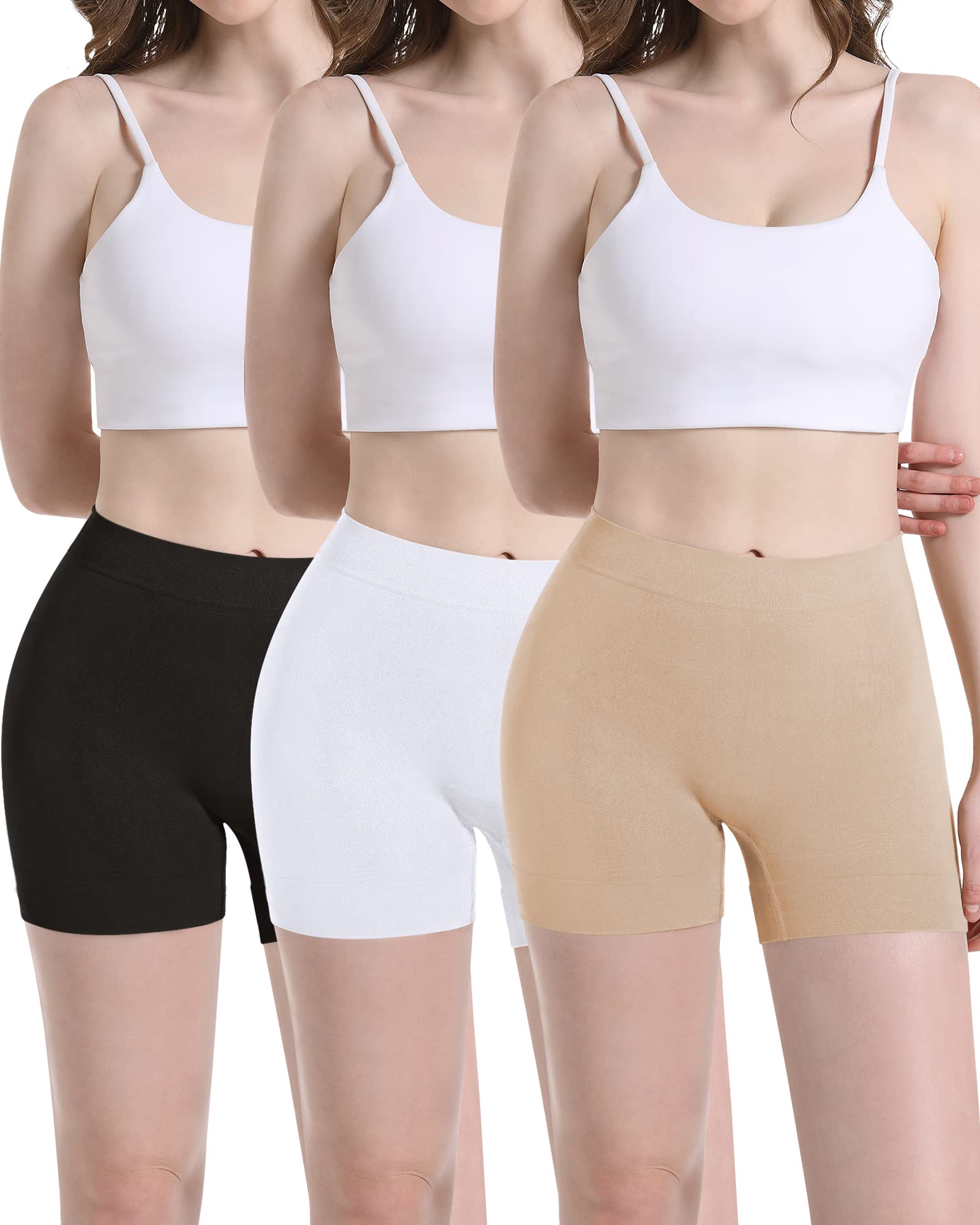 Slip Shorts for Under Dresses, Women Seamless Smooth Anti Chafing Shorts Boyshorts Underwear Panties
