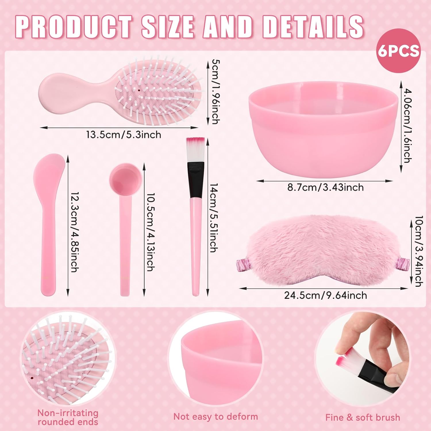 JarThenaAMCS 72Pcs Pink Spa Party Supplies Sleepover Party Favors Bow Headbands Eye Masks Scrunchies Hair Clips Makeup Mirrors Combs Jewelry Cases Bags for Women Bridesmaid Proposal Gift