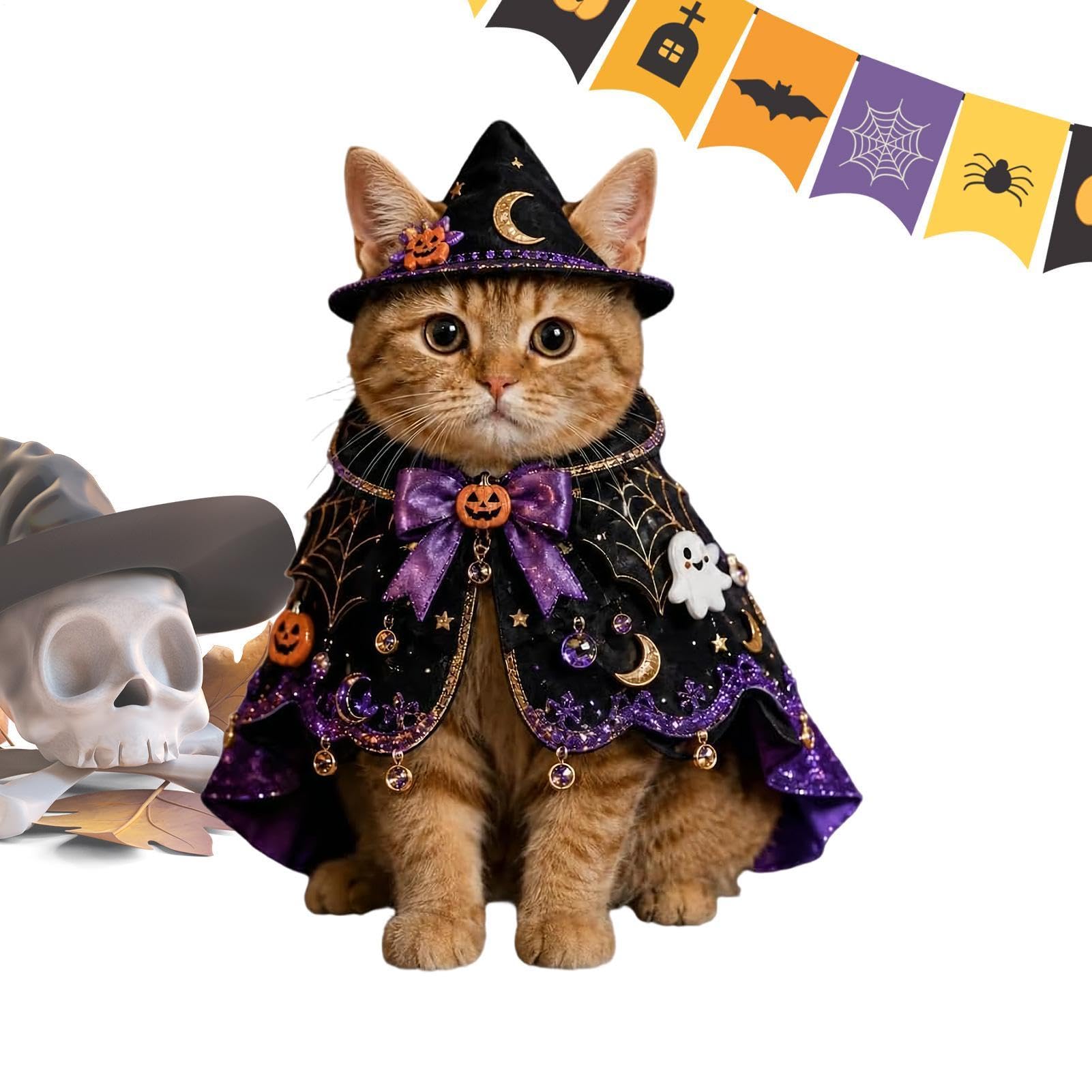 Disfraz de Halloween para gato ideal para vacaciones y reuniones al aire libre