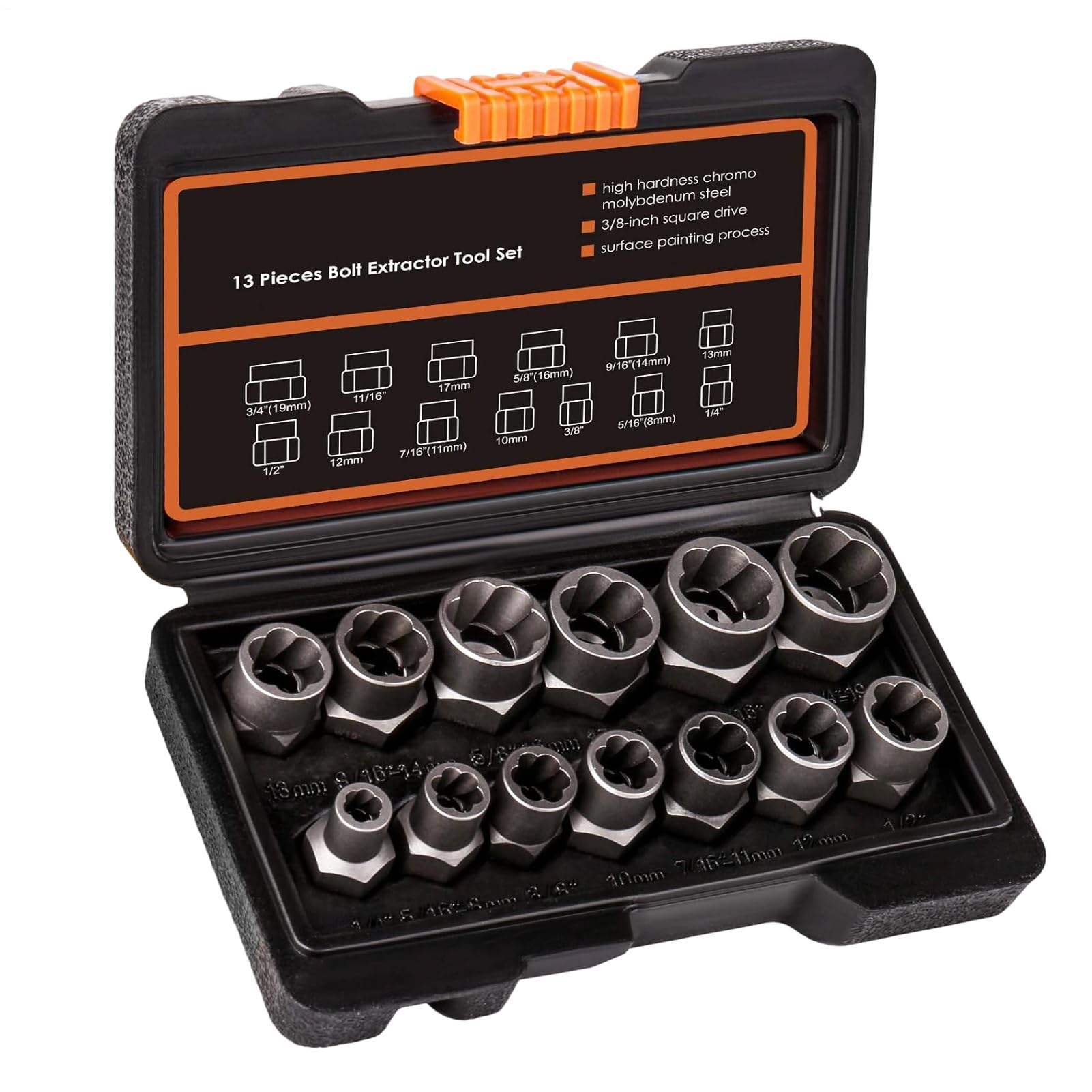 Kit estrattore bulloni – Set di attrezzi in metallo da 7 pollici | Presa Easy Out per dadi spelati | Adattatore 3/8 per riparazioni automobilistiche