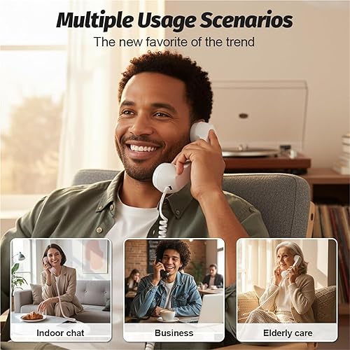 Miniatura 5 de Retro Phone Handset, Old School Phone for Cell Phone, Suitable for Mobile Phones, Mobile Video Conferences, Calls, with Microphone and Speaker(Black)