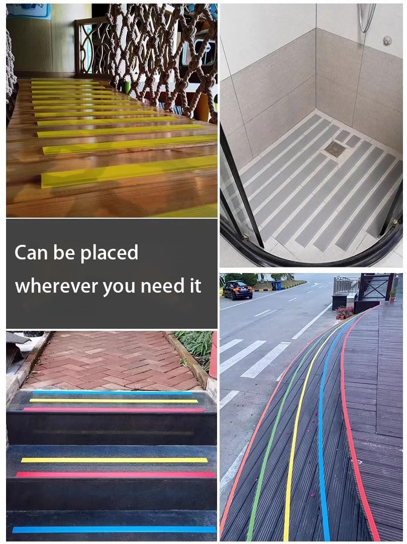 Tiras Antideslizantes Autoadhesivas De PVC para Escaleras De Colegios, 60 Mm De Ancho, Tiras Antideslizantes para Peldaños De Viviendas, 3 Mm De Grosor(Brown,15m)