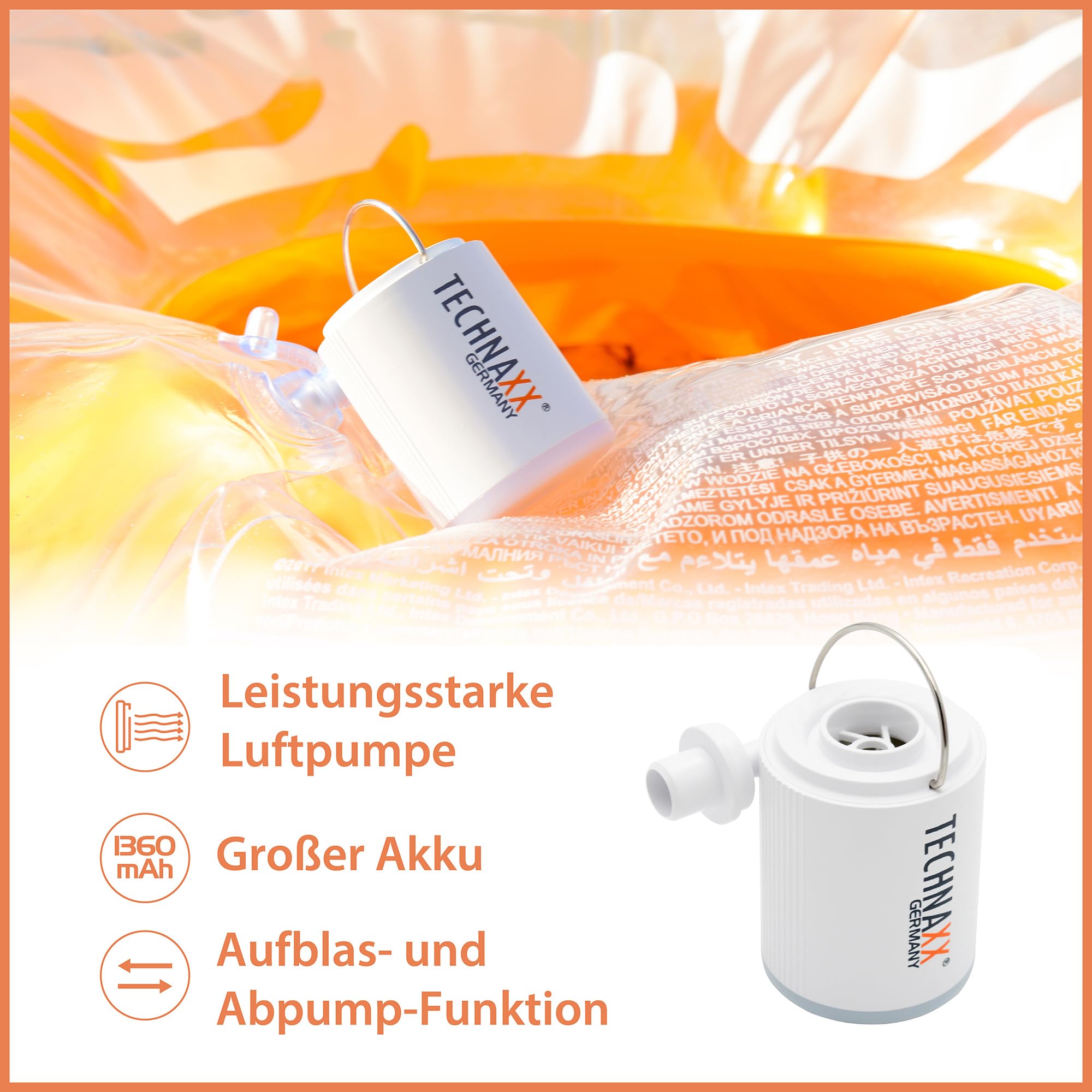 Technaxx Mini pompka akumulatorowa